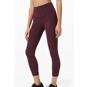 Lululemon Women's All the Right Places High-Rise Crop 23” Burgandy Size 4